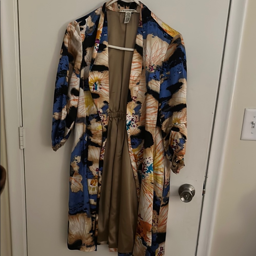 Diane Von Furstenberg Multicolor Floral Kimono Top